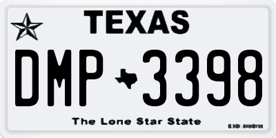TX license plate DMP3398