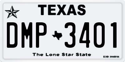 TX license plate DMP3401