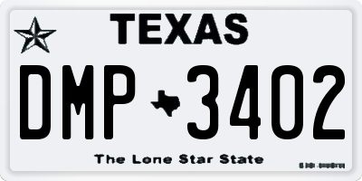 TX license plate DMP3402