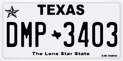 TX license plate DMP3403