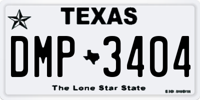 TX license plate DMP3404