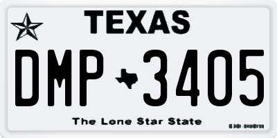 TX license plate DMP3405