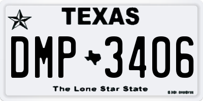 TX license plate DMP3406