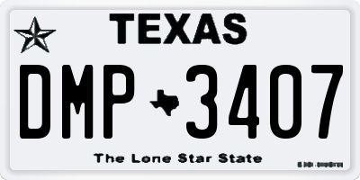 TX license plate DMP3407