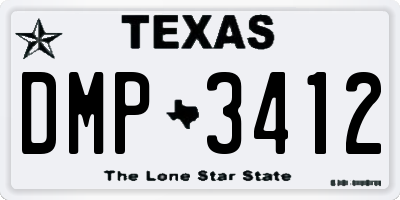 TX license plate DMP3412