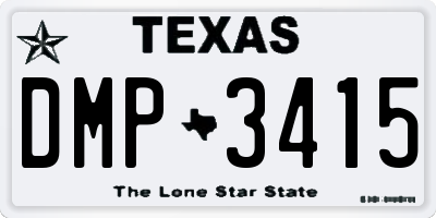 TX license plate DMP3415