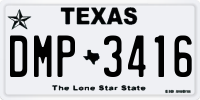 TX license plate DMP3416