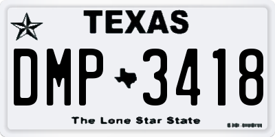 TX license plate DMP3418