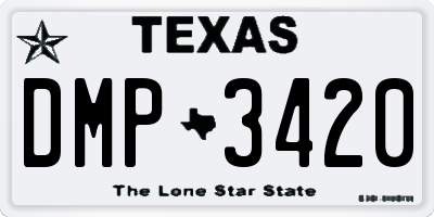 TX license plate DMP3420