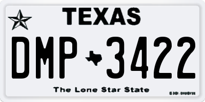 TX license plate DMP3422