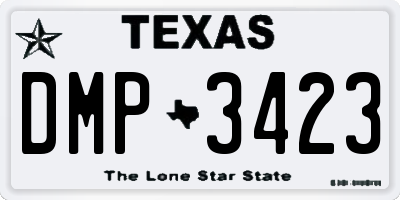 TX license plate DMP3423