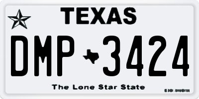 TX license plate DMP3424