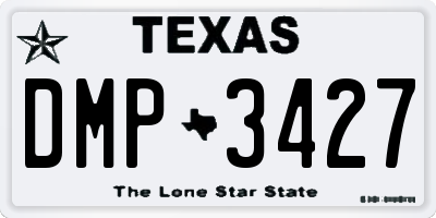 TX license plate DMP3427