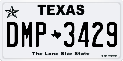 TX license plate DMP3429