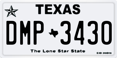 TX license plate DMP3430