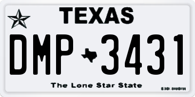TX license plate DMP3431