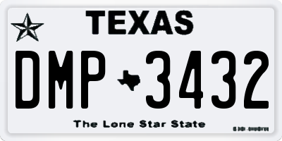 TX license plate DMP3432