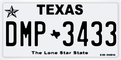 TX license plate DMP3433