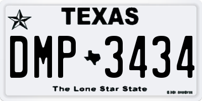 TX license plate DMP3434