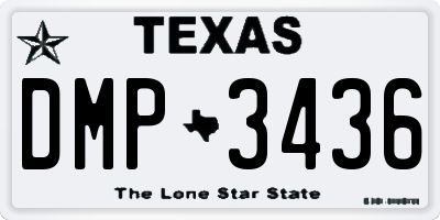 TX license plate DMP3436
