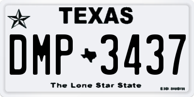 TX license plate DMP3437