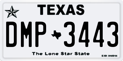 TX license plate DMP3443