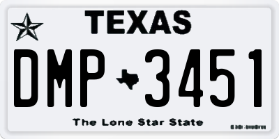 TX license plate DMP3451