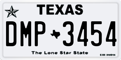 TX license plate DMP3454