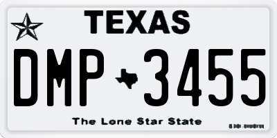 TX license plate DMP3455