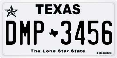 TX license plate DMP3456