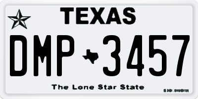 TX license plate DMP3457