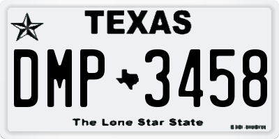TX license plate DMP3458