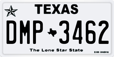TX license plate DMP3462