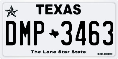 TX license plate DMP3463