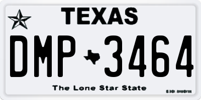 TX license plate DMP3464