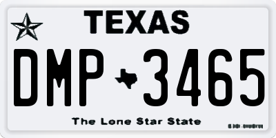 TX license plate DMP3465