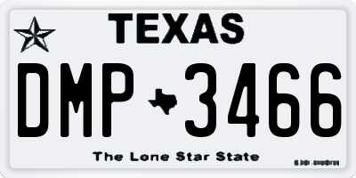 TX license plate DMP3466