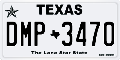 TX license plate DMP3470