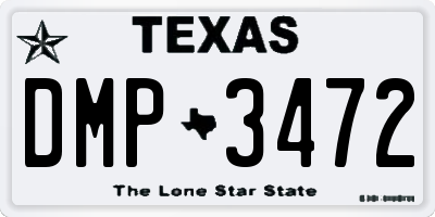TX license plate DMP3472