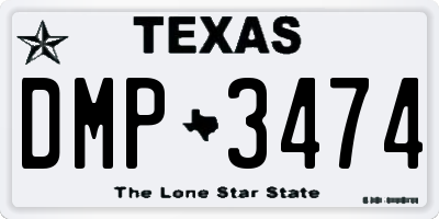 TX license plate DMP3474
