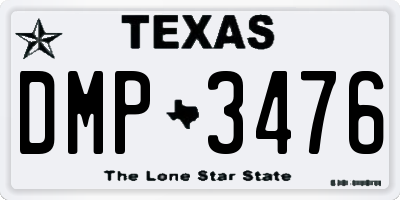 TX license plate DMP3476
