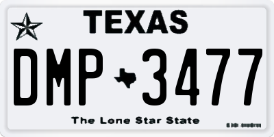 TX license plate DMP3477