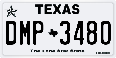 TX license plate DMP3480
