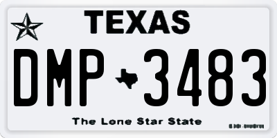 TX license plate DMP3483