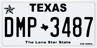 TX license plate DMP3487