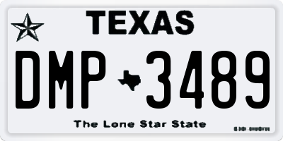 TX license plate DMP3489
