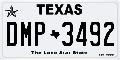 TX license plate DMP3492