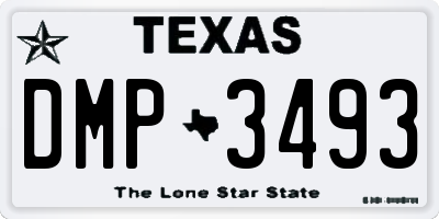 TX license plate DMP3493