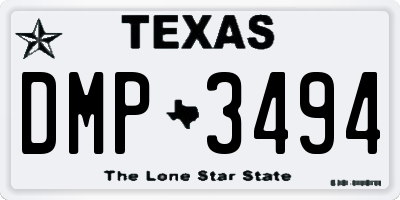 TX license plate DMP3494