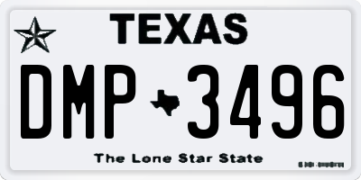 TX license plate DMP3496